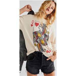 Daydreamer X Free People Queen of Hearts Long sleeved shirt Size S